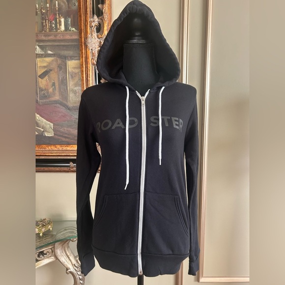Roadster Black Zip Hoodie Sweatshirt Fleece Zip-Up Jacket Athleisure Size XS - Picture 3 of 8